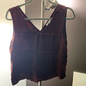 LUNYA washable silk top in Port